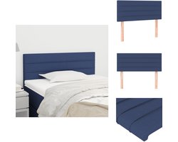 vidaXL Hoofdbord - Hoofdborden - Hoofdeinde - Houten Hoofdbord - Hoofdbord 100x5x78/88 cm stof blauw