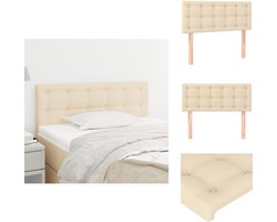 vidaXL Hoofdbord - Hoofdborden - Hoofdeinde - Houten Hoofdbord - Hoofdbord 100x5x78/88 cm stof crèmekleurig