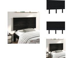 vidaXL Hoofdbord - Hoofdborden - Hoofdeinde - Houten Hoofdbord - Hoofdbord 124x6x82,5 cm massief grenenhout zwart