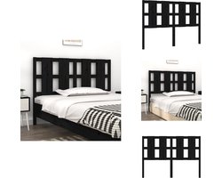 vidaXL Hoofdbord - Hoofdborden - Hoofdeinde - Houten Hoofdbord - Hoofdbord 125,5x4x100 cm massief grenenhout zwart