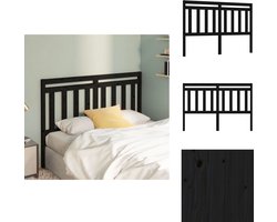 vidaXL Hoofdbord - Hoofdborden - Hoofdeinde - Houten Hoofdbord - Hoofdbord 126x4x100 cm massief grenenhout zwart