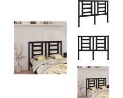 vidaXL Hoofdbord - Hoofdborden - Hoofdeinde - Houten Hoofdbord - Hoofdbord 126x4x100 cm massief grenenhout zwart