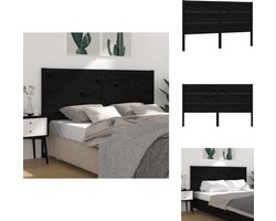 vidaXL Hoofdbord - Hoofdborden - Hoofdeinde - Houten Hoofdbord - Hoofdbord 126x4x100 cm massief grenenhout zwart