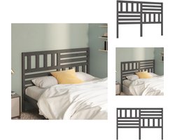 vidaXL Hoofdbord - Hoofdborden - Hoofdeinde - Houten Hoofdbord - Hoofdbord 146x4x100 cm massief grenenhout grijs