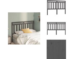 vidaXL Hoofdbord - Hoofdborden - Hoofdeinde - Houten Hoofdbord - Hoofdbord 146x4x100 cm massief grenenhout grijs