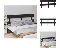 vidaXL Hoofdbord - Hoofdborden - Hoofdeinde - Houten Hoofdbord - Hoofdbord 184x3x81 cm massief grenenhout zwart