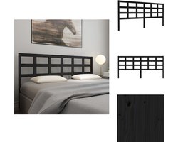 vidaXL Hoofdbord - Hoofdborden - Hoofdeinde - Houten Hoofdbord - Hoofdbord 205,5x4x100 cm massief grenenhout zwart