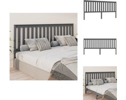 vidaXL Hoofdbord - Hoofdborden - Hoofdeinde - Houten Hoofdbord - Hoofdbord 206x6x101 cm massief grenenhout grijs