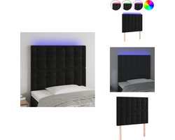 vidaXL Hoofdbord - Hoofdborden - Hoofdeinde - Houten Hoofdbord - Hoofdbord LED 100x5x118/128 cm fluweel zwart