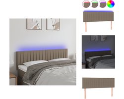 vidaXL Hoofdbord - Hoofdborden - Hoofdeinde - Houten Hoofdbord - Hoofdbord LED 144x5x78/88 cm stof taupe