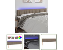 vidaXL Hoofdbord - Hoofdborden - Hoofdeinde - Houten Hoofdbord - Hoofdbord LED 160x5x78/88 cm stof taupe