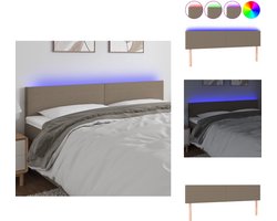 vidaXL Hoofdbord - Hoofdborden - Hoofdeinde - Houten Hoofdbord - Hoofdbord LED 160x5x78/88 cm stof taupe