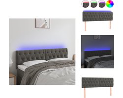 vidaXL Hoofdbord - Hoofdborden - Hoofdeinde - Houten Hoofdbord - Hoofdbord LED 160x7x78/88 cm fluweel donkergrijs