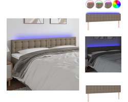 vidaXL Hoofdbord - Hoofdborden - Hoofdeinde - Houten Hoofdbord - Hoofdbord LED 180x5x78/88 cm stof taupe
