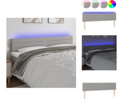 vidaXL Hoofdbord - Hoofdborden - Hoofdeinde - Houten Hoofdbord - Hoofdbord LED 200x5x78/88 cm stof lichtgrijs