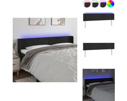 vidaXL Hoofdbord - Hoofdborden - Hoofdeinde - Houten Hoofdbord - Hoofdbord LED 203x16x78/88 cm fluweel zwart