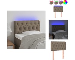 vidaXL Hoofdbord - Hoofdborden - Hoofdeinde - Houten Hoofdbord - Hoofdbord LED 80x7x78/88 cm stof taupe