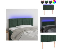 vidaXL Hoofdbord - Hoofdborden - Hoofdeinde - Houten Hoofdbord - Hoofdbord LED 90x5x78/88 cm fluweel donkergroen
