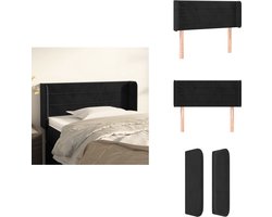 vidaXL Hoofdbord - Hoofdborden - Hoofdeinde - Houten Hoofdbord - Hoofdbord met randen 103x16x78/88 cm fluweel zwart