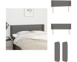 vidaXL Hoofdbord - Hoofdborden - Hoofdeinde - Houten Hoofdbord - Hoofdbord met randen 147x16x78/88 cm stof donkergrijs