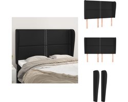 vidaXL Hoofdbord - Hoofdborden - Hoofdeinde - Houten Hoofdbord - Hoofdbord met randen 147x23x118/128 cm kunstleer zwart