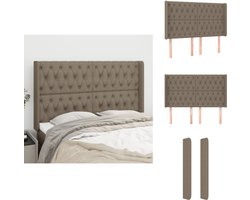 vidaXL Hoofdbord - Hoofdborden - Hoofdeinde - Houten Hoofdbord - Hoofdbord met randen 163x16x118/128 cm stof taupe