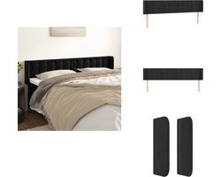 vidaXL Hoofdbord - Hoofdborden - Hoofdeinde - Houten Hoofdbord - Hoofdbord met randen 163x16x78/88 cm fluweel zwart