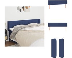 vidaXL Hoofdbord - Hoofdborden - Hoofdeinde - Houten Hoofdbord - Hoofdbord met randen 163x16x78/88 cm stof blauw
