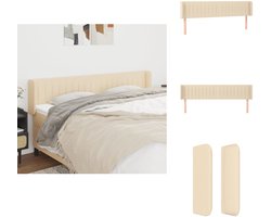 vidaXL Hoofdbord - Hoofdborden - Hoofdeinde - Houten Hoofdbord - Hoofdbord met randen 163x16x78/88 cm stof crèmekleurig