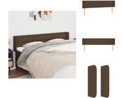 vidaXL Hoofdbord - Hoofdborden - Hoofdeinde - Houten Hoofdbord - Hoofdbord met randen 163x16x78/88 cm stof donkerbruin