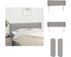 vidaXL Hoofdbord - Hoofdborden - Hoofdeinde - Houten Hoofdbord - Hoofdbord met randen 163x16x78/88 cm stof lichtgrijs