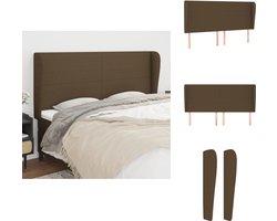 vidaXL Hoofdbord - Hoofdborden - Hoofdeinde - Houten Hoofdbord - Hoofdbord met randen 163x23x118/128 cm stof donkerbruin