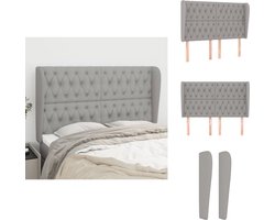 vidaXL Hoofdbord - Hoofdborden - Hoofdeinde - Houten Hoofdbord - Hoofdbord met randen 163x23x118/128 cm stof lichtgrijs