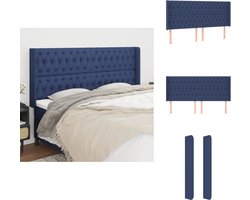 vidaXL Hoofdbord - Hoofdborden - Hoofdeinde - Houten Hoofdbord - Hoofdbord met randen 183x16x118/128 cm stof blauw