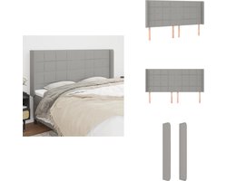 vidaXL Hoofdbord - Hoofdborden - Hoofdeinde - Houten Hoofdbord - Hoofdbord met randen 183x16x118/128 cm stof lichtgrijs