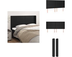 vidaXL Hoofdbord - Hoofdborden - Hoofdeinde - Houten Hoofdbord - Hoofdbord met randen 203x16x118/128 cm kunstleer zwart