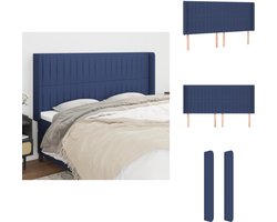 vidaXL Hoofdbord - Hoofdborden - Hoofdeinde - Houten Hoofdbord - Hoofdbord met randen 203x16x118/128 cm stof blauw