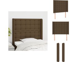 vidaXL Hoofdbord - Hoofdborden - Hoofdeinde - Houten Hoofdbord - Hoofdbord met randen 83x16x118/128 cm stof donkerbruin