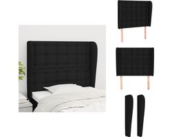 vidaXL Hoofdbord - Hoofdborden - Hoofdeinde - Houten Hoofdbord - Hoofdbord met randen 83x23x118/128 cm stof zwart