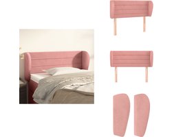 vidaXL Hoofdbord - Hoofdborden - Hoofdeinde - Houten Hoofdbord - Hoofdbord met randen 83x23x78/88 cm fluweel roze