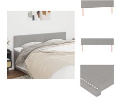 vidaXL Hoofdbord - Hoofdborden - Hoofdeinde - Houten Hoofdbord - Hoofdborden 2 st 100 x 5 x 78/88 cm stof lichtgrijs