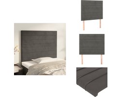 vidaXL Hoofdbord - Hoofdborden - Hoofdeinde - Houten Hoofdbord - Hoofdborden 2 st 100x5x78/88 cm fluweel donkergrijs