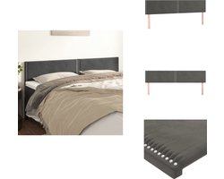 vidaXL Hoofdbord - Hoofdborden - Hoofdeinde - Houten Hoofdbord - Hoofdborden 2 st 100x5x78/88 cm fluweel donkergrijs