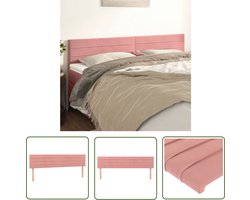vidaXL Hoofdbord - Hoofdborden - Hoofdeinde - Houten Hoofdbord - Hoofdborden 2 st 100x5x78/88 cm fluweel roze