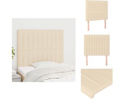 vidaXL Hoofdbord - Hoofdborden - Hoofdeinde - Houten Hoofdbord - Hoofdborden 2 st 100x5x78/88 cm stof crèmekleurig