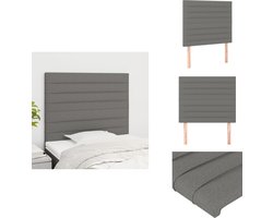vidaXL Hoofdbord - Hoofdborden - Hoofdeinde - Houten Hoofdbord - Hoofdborden 2 st 100x5x78/88 cm stof donkergrijs