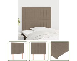 vidaXL Hoofdbord - Hoofdborden - Hoofdeinde - Houten Hoofdbord - Hoofdborden 2 st 100x5x78/88 cm stof taupe