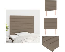 vidaXL Hoofdbord - Hoofdborden - Hoofdeinde - Houten Hoofdbord - Hoofdborden 2 st 80x5x78/88 cm stof taupe