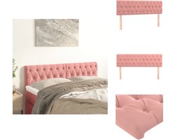 vidaXL Hoofdbord - Hoofdborden - Hoofdeinde - Houten Hoofdbord - Hoofdborden 2 st 80x7x78/88 cm fluweel roze