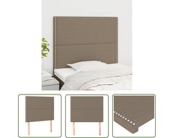 vidaXL Hoofdbord - Hoofdborden - Hoofdeinde - Houten Hoofdbord - Hoofdborden 2 st 90x5x78/88 cm stof taupe